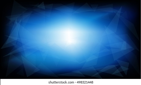 blue abstract sunrise with bokeh polygon background effect. Vector Illustration concept