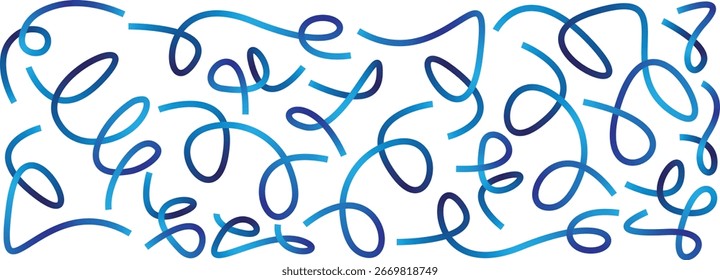 Blue abstract swirl line pattern background, modern decorative looping curves design for wallpaper, textile, wrapping paper, digital art, and stylish graphic creative projects.