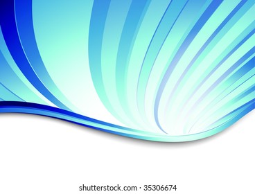 Blue abstract swirl on a banner. Vector illustration