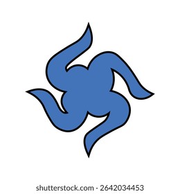Blue abstract swirl shape design