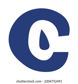 Blue abstract symbol. Colourful icon logo on white background.