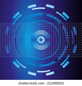 Blue abstract tech circles background designÃ?Â  