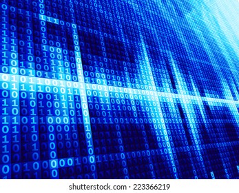 Blue abstract techno background. Eps8. RGB. Global colors. Gradients used.