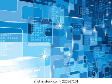 Blue abstract techno background. Eps8. CMYK. Organized by layers. Global colors. Gradients used.