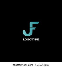 Blue abstract techno letter JF logo icon. Creative design for business or brand identity.