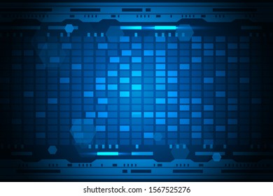 Blue abstract technology background with bright glare