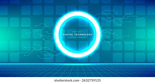 Blauer abstrakter Technologiehintergrund. Unternehmenstechnologie. Digitale High-Tech-Verbindung. High-Tech. Wissenschaft. modernes technologisches Geschäftskonzept. futuristischer Hintergrund. Vektorgrafik