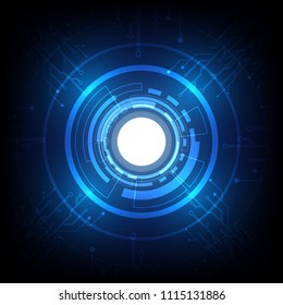 Blue Abstract Technology Background Communication Circle Stock Vector ...