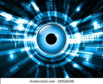 Blue Abstract Technology background for computer graphic website and internet, Light, eye.