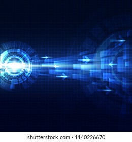 Blue abstract technology background. Digital speed concept. Vector illustration design.