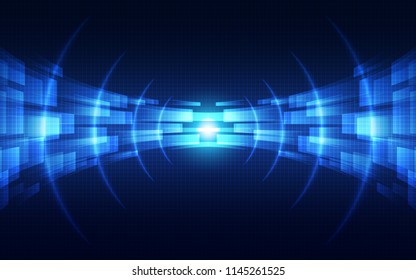 Blue abstract technology background. Digital concept. Vector illustration design.