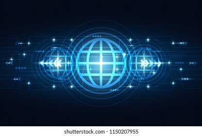 Blue abstract technology background. Digital concept. Vector illustration design.