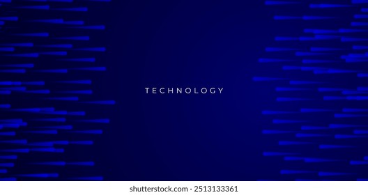  blue abstract technology background blue technology or digital theme vector background with glowing lines or neon data moving digital data and artificial neon background illustration fiber optics
