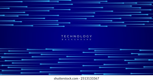  blue abstract technology background blue technology or digital theme vector background with glowing lines or neon data moving digital data and artificial neon background illustration fiber optics