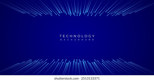  fundo azul abstrato tecnologia azul ou fundo vetorial tema digital com linhas brilhantes ou dados de néon movendo dados digitais e néon artificial ilustração fundo fibra óptica