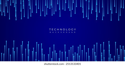  blue abstract technology background blue technology or digital theme vector background with glowing lines or neon data moving digital data and artificial neon background illustration fiber optics