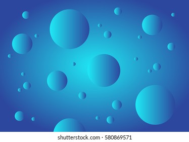 Blue abstract technology background. Gradient bubbles for web sites, user interfaces and applications. Vector illustration