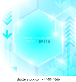 Blue abstract technology background. Hexagon and geometric concept. vector design