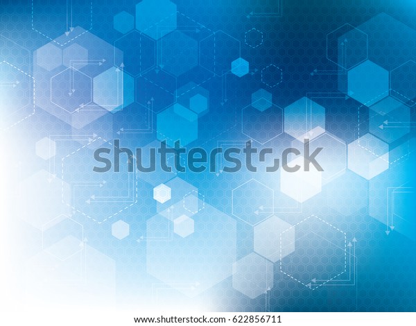 Blue Abstract Technology Background Hexagons Vector Stock Vector ...