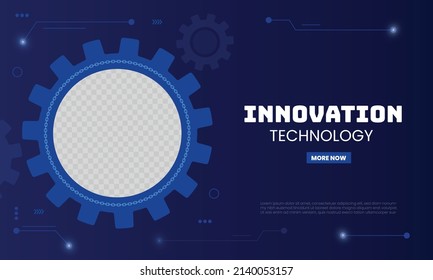 Blue abstract technology background with photo