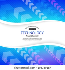 Blue abstract technology background with place for text. Vector illustration.