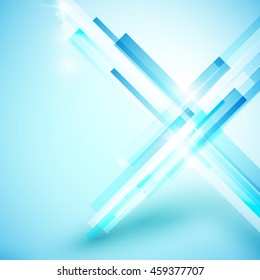 Blue Abstract Technology Background. Rectangles and Geometric concept design