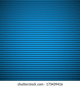 Blue abstract technology background with seamless circle perforated speaker grill texture for web sites, user interfaces (UI), applications (apps) and business presentations. Vector illustration.
