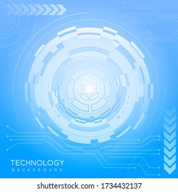 Antecedentes de tecnología abstracta azul con varios elementos tecnológicos. Concepto innovador de comunicaciones de alta tecnología. El concepto de tecnología digital e ingeniería.
