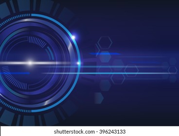 blue  abstract technology in circle shape background