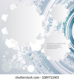 Blue Abstract technology circuit Background. Vector illustration.