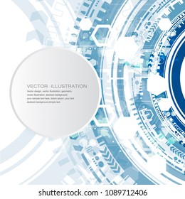 Blue Abstract technology circuit Background. Vector illustration.