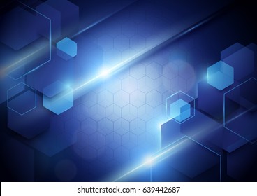 Blue Abstract Technology Digital Hi Tech Concept Background. Space For Your Text