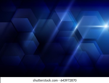 Blue Abstract Technology Digital Hi Tech Concept Background. Space For Your Text