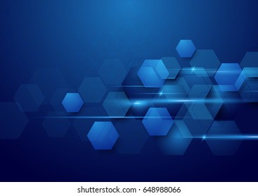 Blue Abstract Technology Digital Hi Tech Concept Background