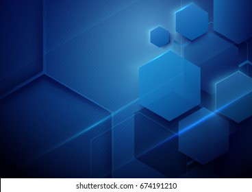 Blue abstract technology digital hi tech concept background. Space for your text