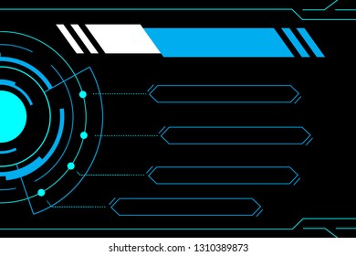 Blue abstract technology future interface hud vector design for business technology .