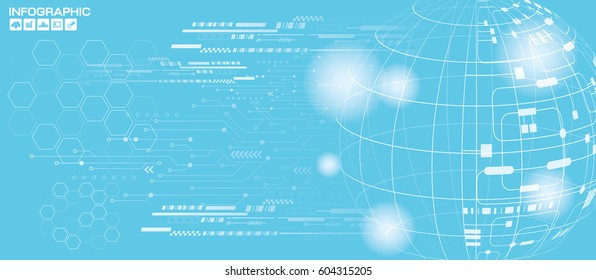 Blue abstract technology hi-tech background
