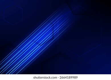 Azul abstrato tecnologia linhas de fundo hexágono formas de energia neon digital e geométrica sutil