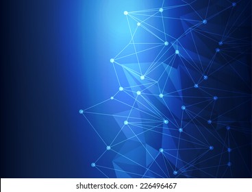 Blue Abstrakte Technologie Mesh Hintergrund mit Circles, Vektorillustration Illustration