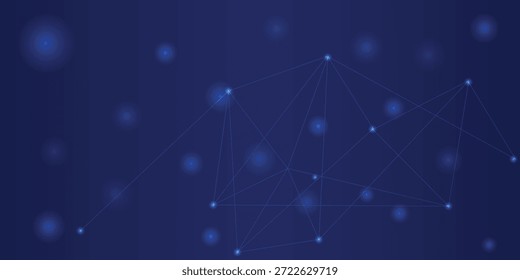 Blue Abstract Technology Network Background with Digital Connections