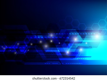 blue abstract technology, networking and futuristic concept