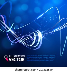 Blue abstract technology spiral background. Vector illustration