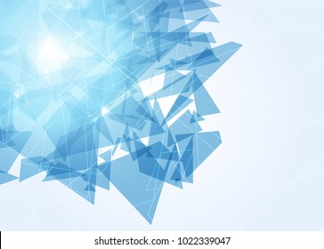 Blue abstract template for card or banner. Metal Background with waves and reflections. Business background, silver, illustration. Illustration of abstract background with a metallic element