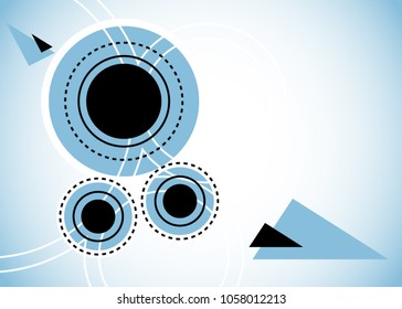 Blue abstract template for card or banner. Metal Background with waves and reflections. Business background, silver, illustration. Illustration of abstract background with a metallic element