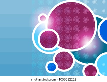 Blue abstract template for card or banner. Metal Background with waves and reflections. Business background, silver, illustration. Illustration of abstract background with a metallic element