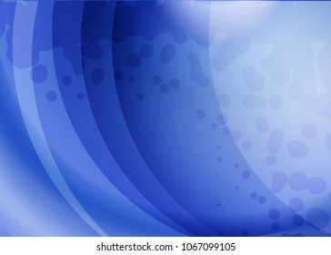Blue abstract template for card or banner. Metal Background with waves and reflections. Business background, silver, illustration. Illustration of abstract background with a metallic element