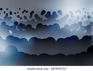 Blue abstract template for card or banner. Metal Background with waves and reflections. Business background, silver, illustration. Illustration of abstract background with a metallic element