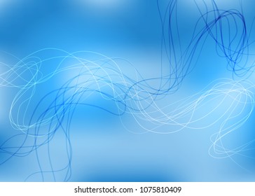 Blue abstract template for card or banner. Metal Background with waves and reflections. Business background, silver, illustration. Illustration of abstract background with a metallic element