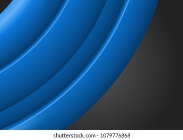 Blue abstract template for card or banner. Metal Background with waves and reflections. Business background, silver, illustration. Illustration of abstract background with a metallic element