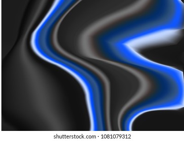 Blue abstract template for card or banner. Metal Background with waves and reflections. Business background, silver, illustration. Illustration of abstract background with a metallic element